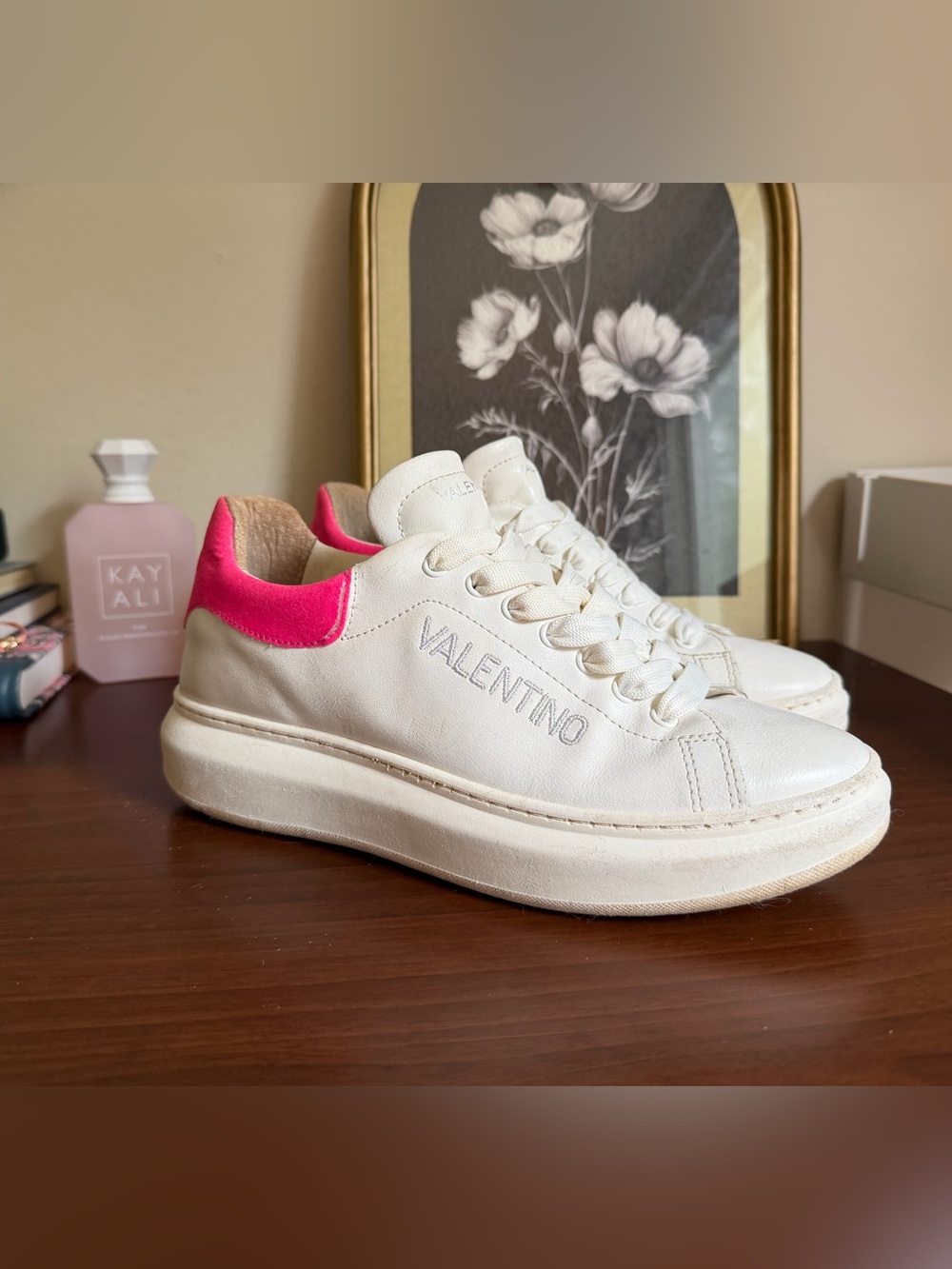 Valentino Hot Pink Leather Sneakers | Size 8